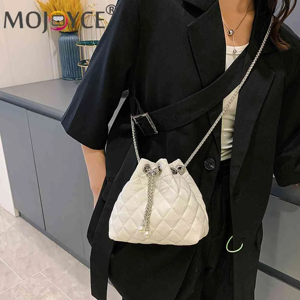 Embroidery Thread Chain Bucket Clutch Purse Shoulder Bag