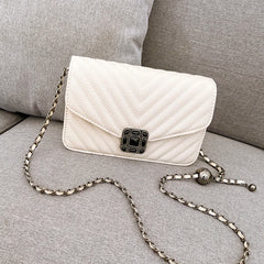 Embroidery Women Faux Leather Handbag and Purse Chain Shoulder Bag