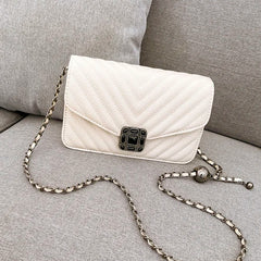 Embroidery Women Faux Leather Handbag and Purse Chain Shoulder Bag