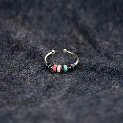 Enamel Beads Anxiety Ring Stainless Steel Fidget Ring