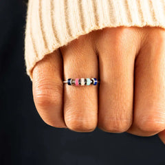 Enamel Beads Anxiety Ring Stainless Steel Fidget Ring