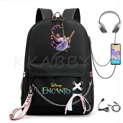 Encanto Usb Backpack School Bag Laptop Rucksack