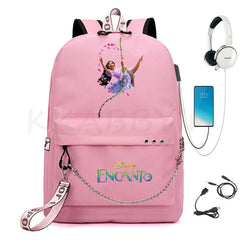 Encanto Usb Backpack School Bag Laptop Rucksack