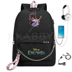 Encanto Usb Backpack School Bag Laptop Rucksack