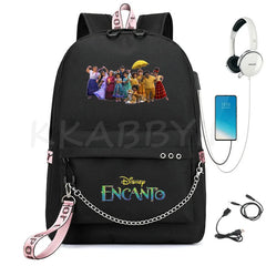 Encanto Usb Backpack School Bag Laptop Rucksack