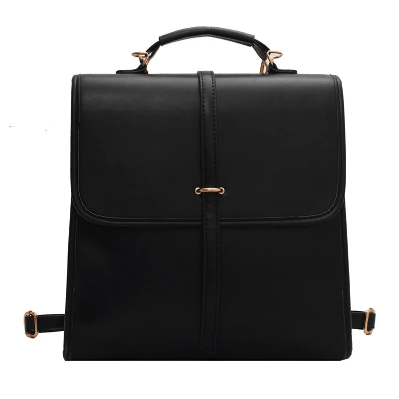 England Style Women's Backpack Soft PU Leather Shoulder Bag Casual Crossbody