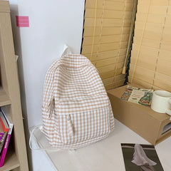England Style Plaid Backpacks for Women Fresh School Bags Teenage Girls