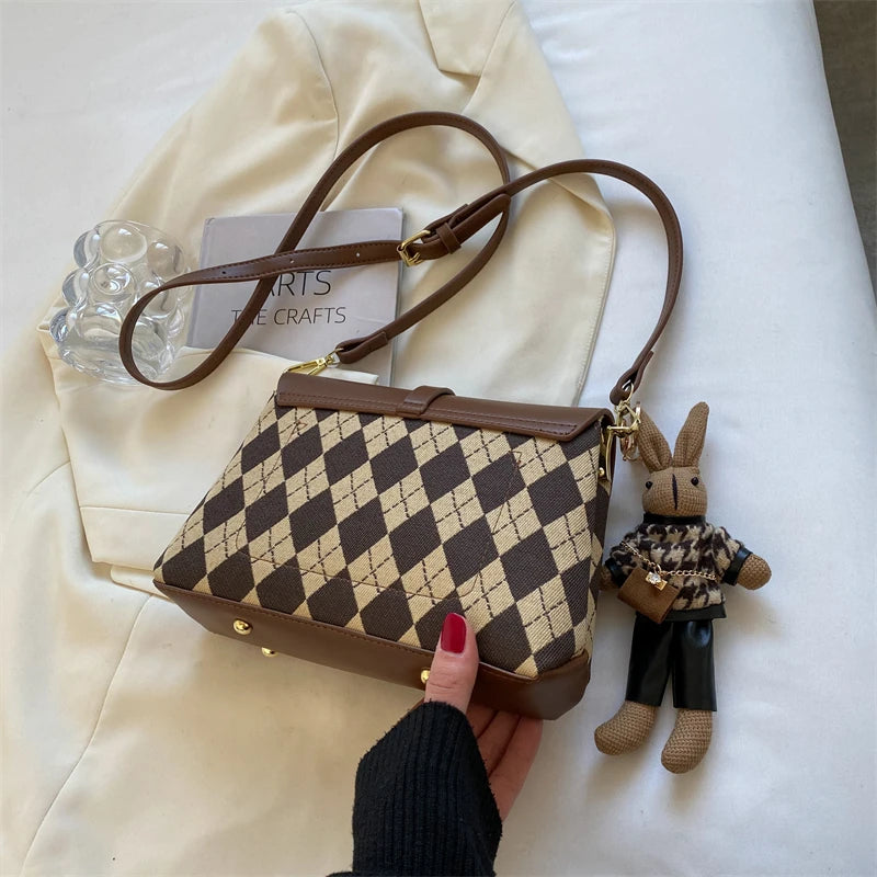 Plaid Messenger Bags Crossbody Bags Women Small Shoulder Bags