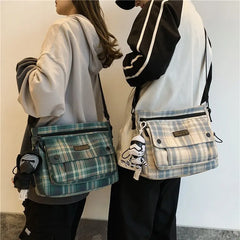 England Style Cotton Shoulder Bag for Women Large Capacity Messenger Bags