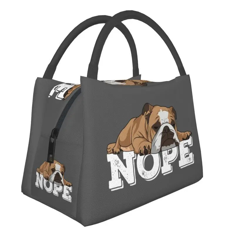English Bulldog Nope Lunch Boxes for British Pet Dog Lover