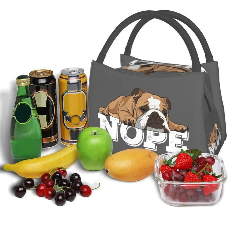 English Bulldog Nope Lunch Boxes for British Pet Dog Lover