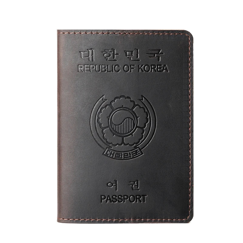 Personalized Korea Passport Holder Engraved Leather Republic of Korea Cover
