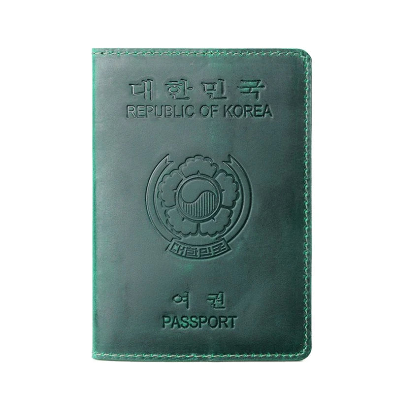 Personalized Korea Passport Holder Engraved Leather Republic of Korea Cover