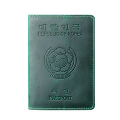 Personalized Korea Passport Holder Engraved Leather Republic of Korea Cover