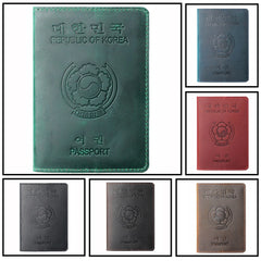 Personalized Korea Passport Holder Engraved Leather Republic of Korea Cover