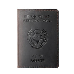 Personalized Korea Passport Holder Engraved Leather Republic of Korea Cover