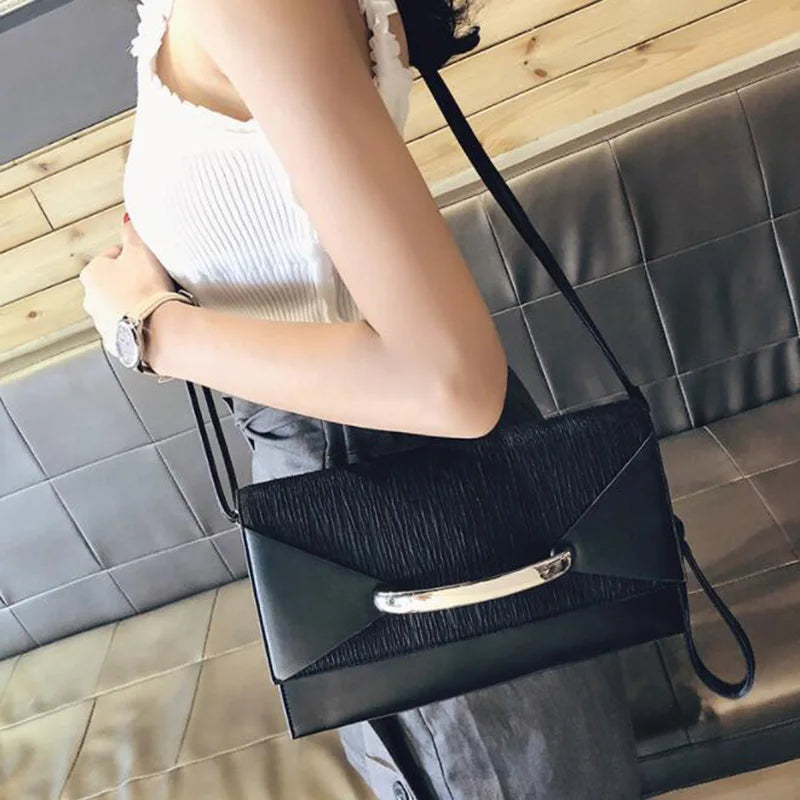 Leather Envelope Clutch Bag for Women Evening Party Shoulder Purse