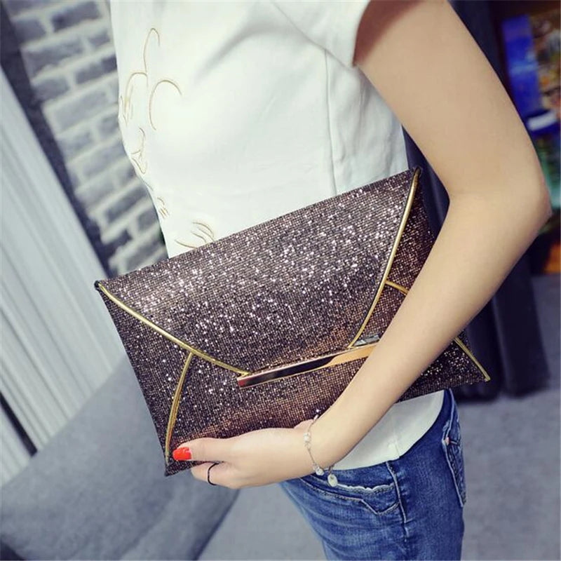 Sparkling Dazzling Envelope Clutch Evening Bag Women Handbag