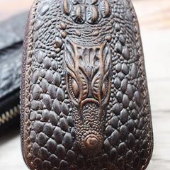 Etaofun Crocodile Car Key Holder Leather Key Case Housekeeper Men Key Purse