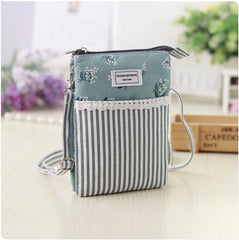 Ethnic Style Large Screen Women Mobile Phone Bag Canvas Multi-layer