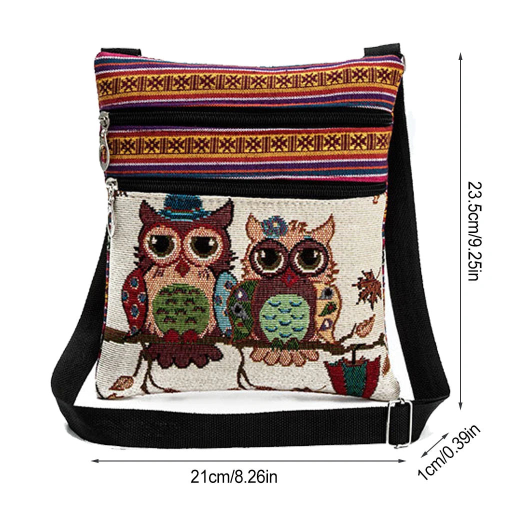 Ethnic Style Shoulder Bag Large Capacity Polyester Printing Crossbody Bags Cellp