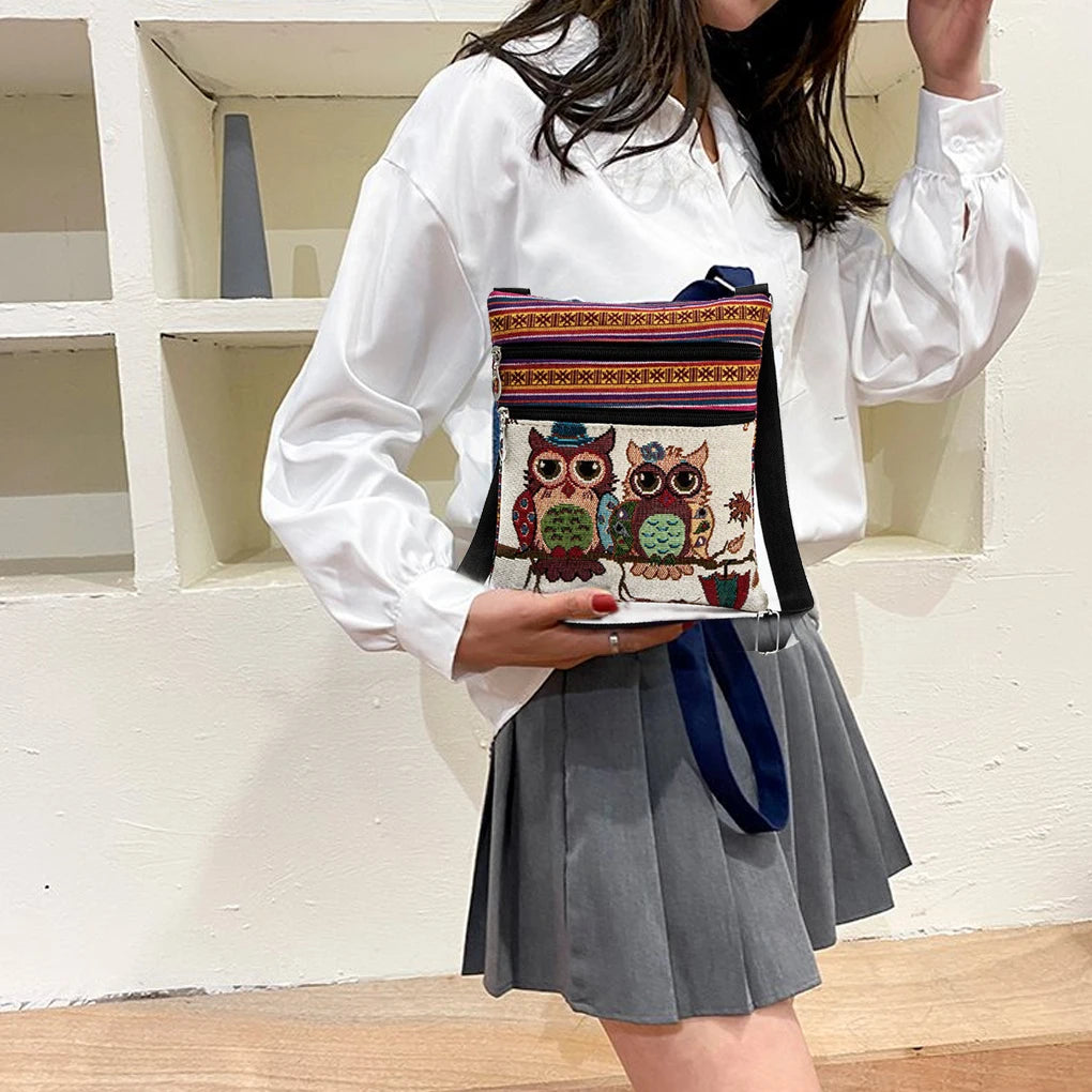 Ethnic Style Shoulder Bag Large Capacity Polyester Printing Crossbody Bags Cellp