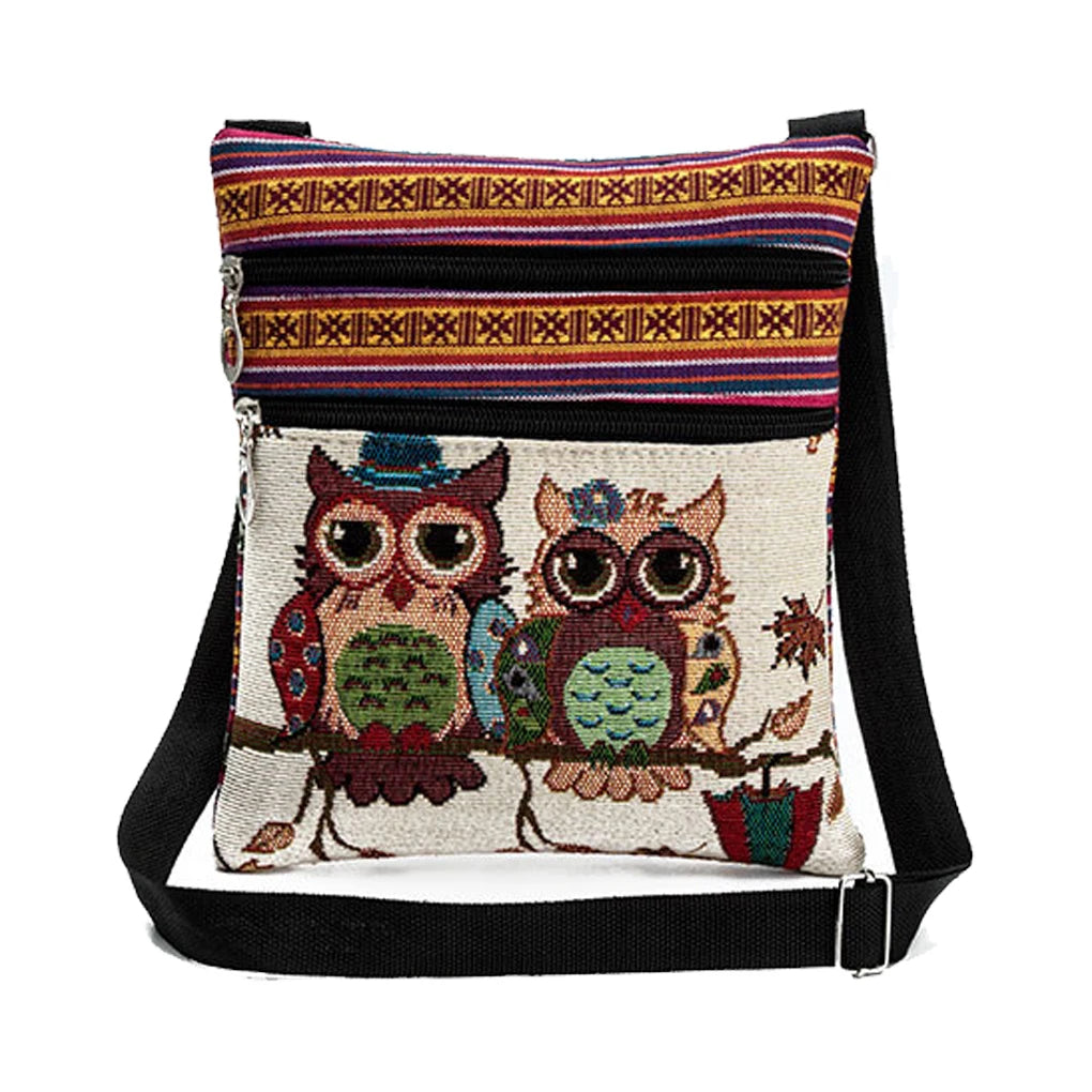 Ethnic Style Shoulder Bag Large Capacity Polyester Printing Crossbody Bags Cellp
