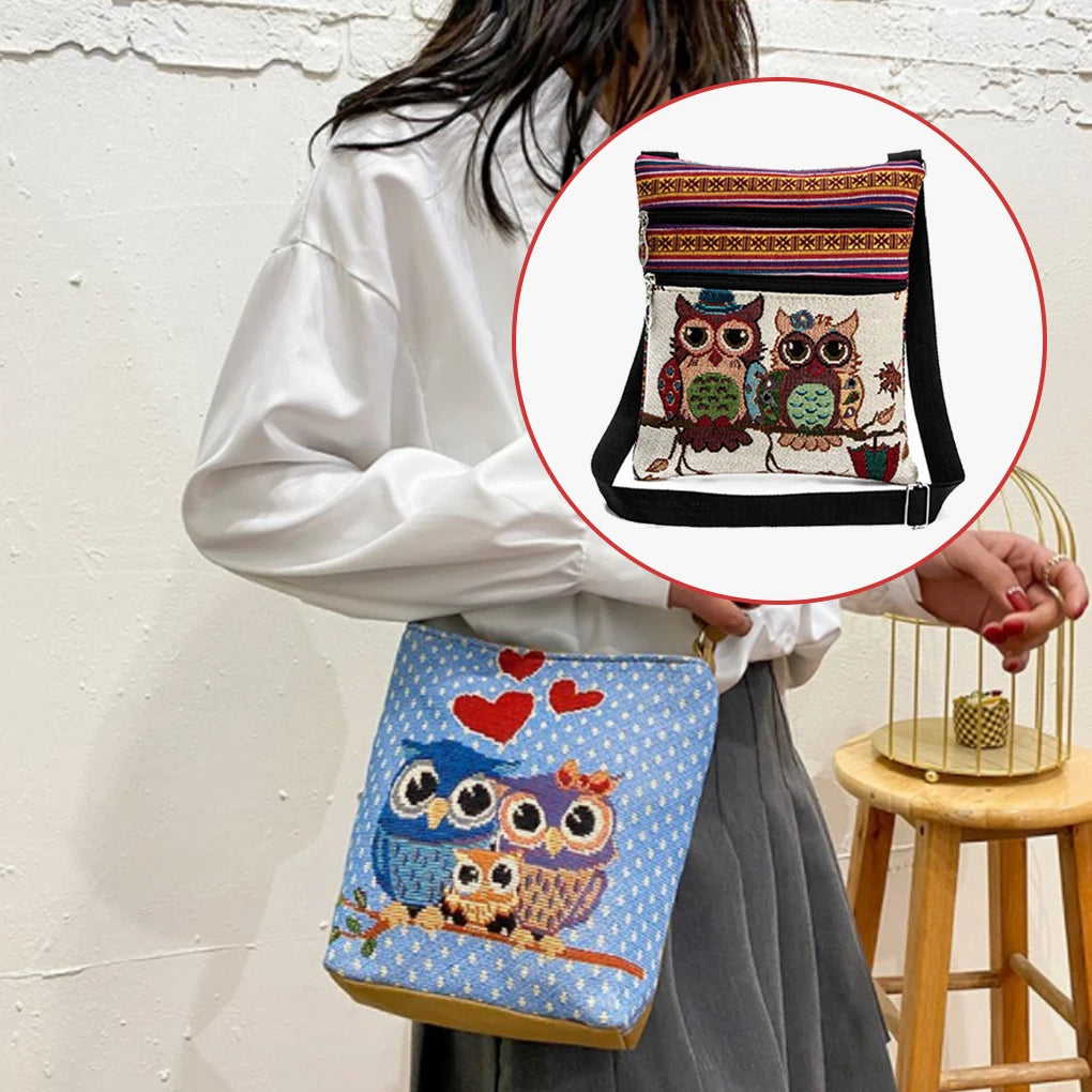 Ethnic Style Shoulder Bag Large Capacity Polyester Printing Crossbody Bags Cellp
