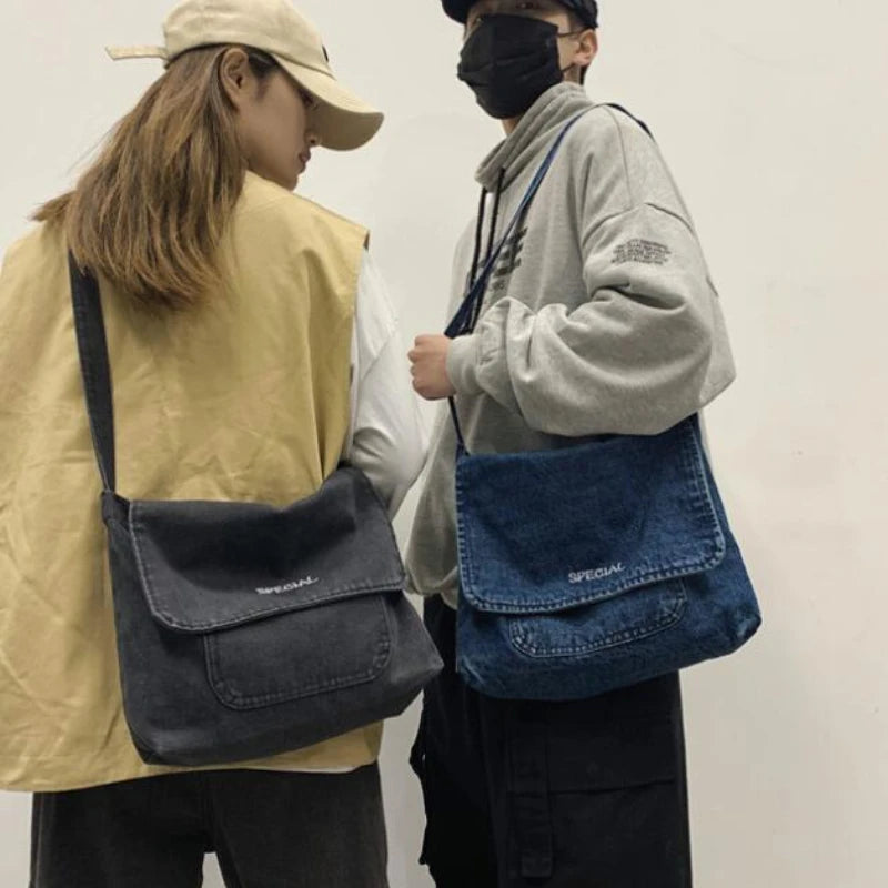 Europe & US Denim Bag Canvas Shoulder Handbag