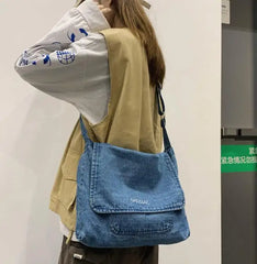 Denim Shoulder Bag Canvas Messenger Crossbody Bag