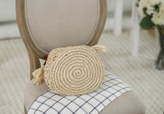 Europe and US Straw Tassel Bucket Bag, Beach Vacation Handbag