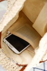 Europe and US Straw Tassel Bucket Bag, Beach Vacation Handbag