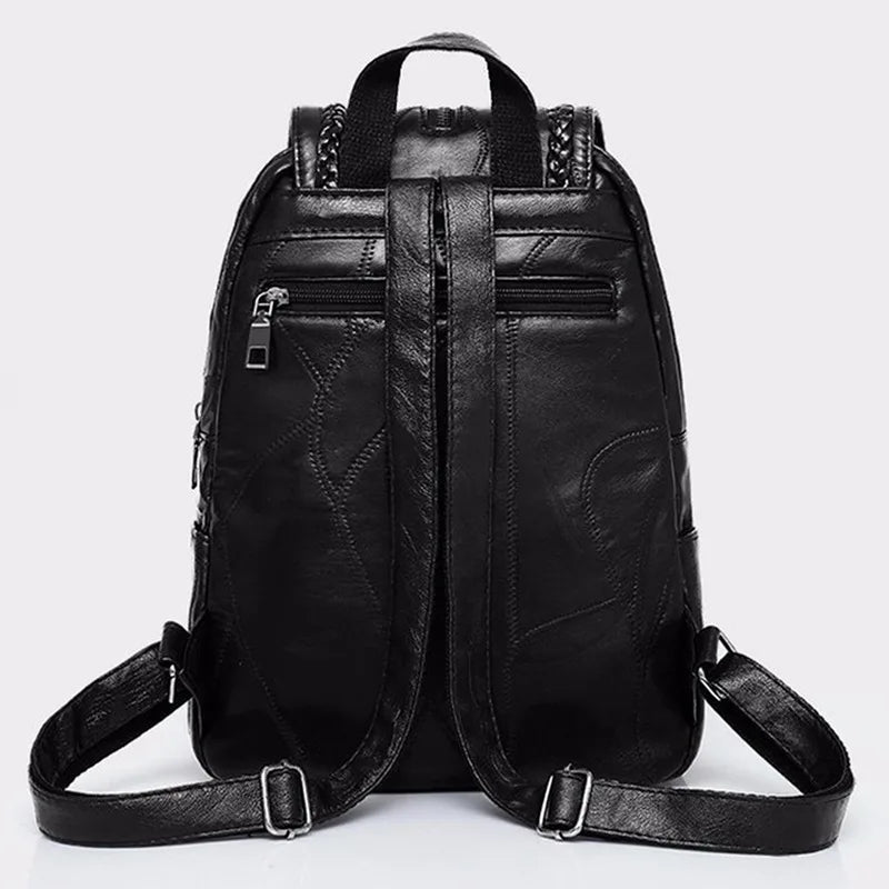 European American Fringed Solid Backpack Women Travel Bag