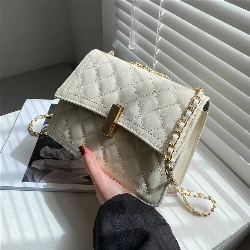 Lingge Chain Women's Flap Bag One Shoulder Bag