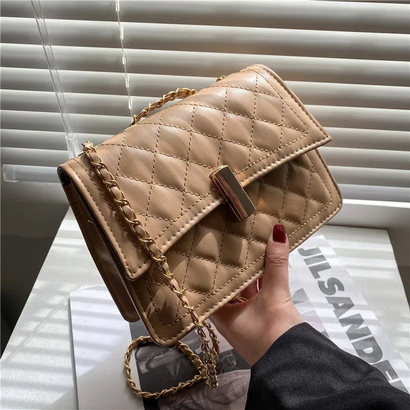 Lingge Chain Women's Flap Bag One Shoulder Bag
