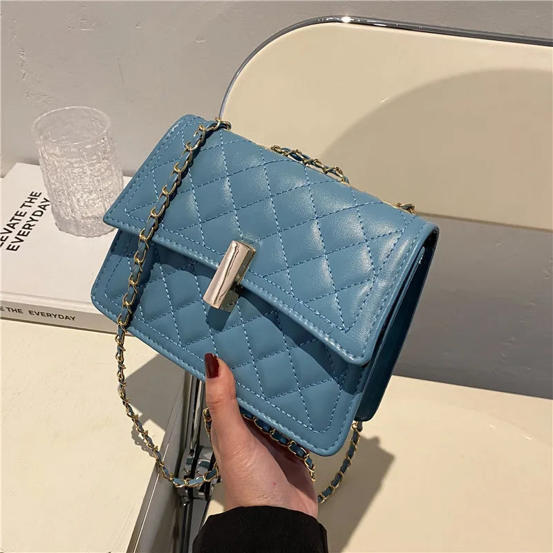 Lingge Chain Women's Flap Bag One Shoulder Bag