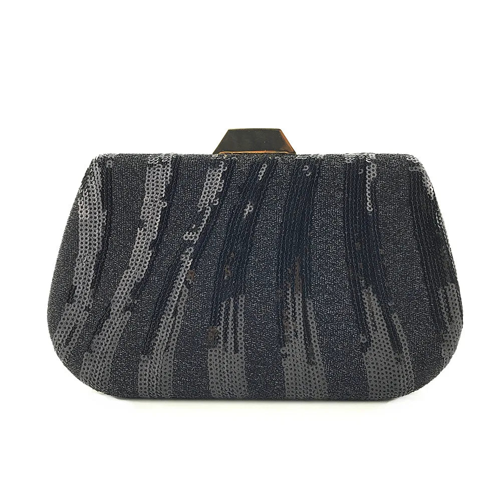 Green Silver Sequined Beading Evening Bag Mini Flap Shell Shoulder Bag