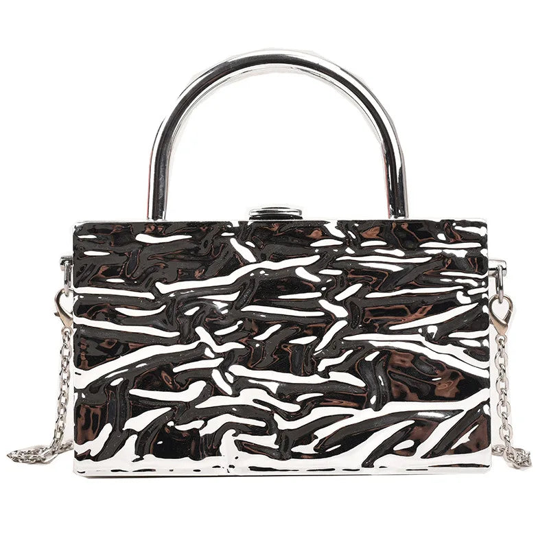 European Brands Hard Box Bag Chain Lady Tote Ins Women Ice Crack
