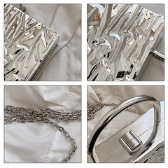 European Brands Hard Box Bag Chain Lady Tote Ins Women Ice Crack