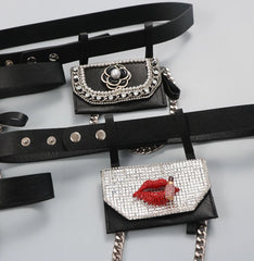 European Mini Waist Packs For Women PU Leather Waist Belt