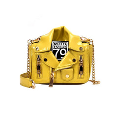Motorcycle Bags Jacket Shape Shoulder Messenger Bag PU Leather Handbag