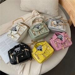 Motorcycle Bags Jacket Shape Shoulder Messenger Bag PU Leather Handbag