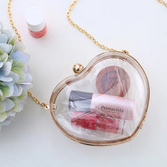 European Acrylic Women Handbag Heart Shape Crossbody Shoulder Bag