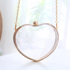 European Acrylic Women Handbag Heart Shape Crossbody Shoulder Bag