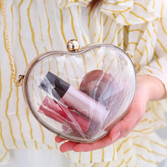 European Acrylic Women Handbag Heart Shape Crossbody Shoulder Bag