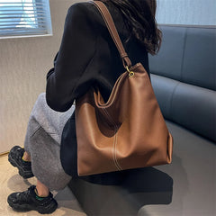 European Style Women Large Capacity Leather Shoulder Bag