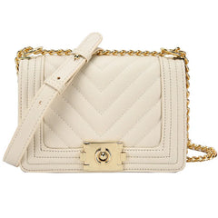 European Style Women's Shoulder Bag Stripes Lock Chain Large Capacity