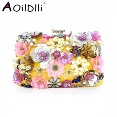 Evening Bag Women's Beaded Flower Clutch