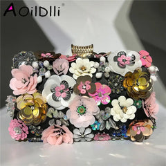 Evening Bag Women's Beaded Flower Clutch