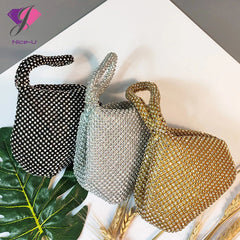 Evening Clutch Bag Women Full Rhinestones Handbag Diamond Wedding Party Bridal P